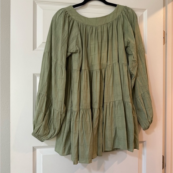 SABO SKIRT | “East Dress” Green Button-Up Tiered Dress SIZE XXS | NWT - Picture 10 of 11